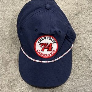 GM Chevrolet Camaro Z28 ‘74 100% Cotton Snapback Hat Navy Vintage